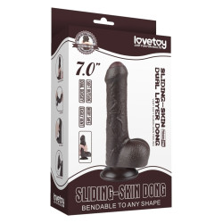 LoveToy SlidingSkin Gode Sliding Skin 12 x 3.7 cm Noir